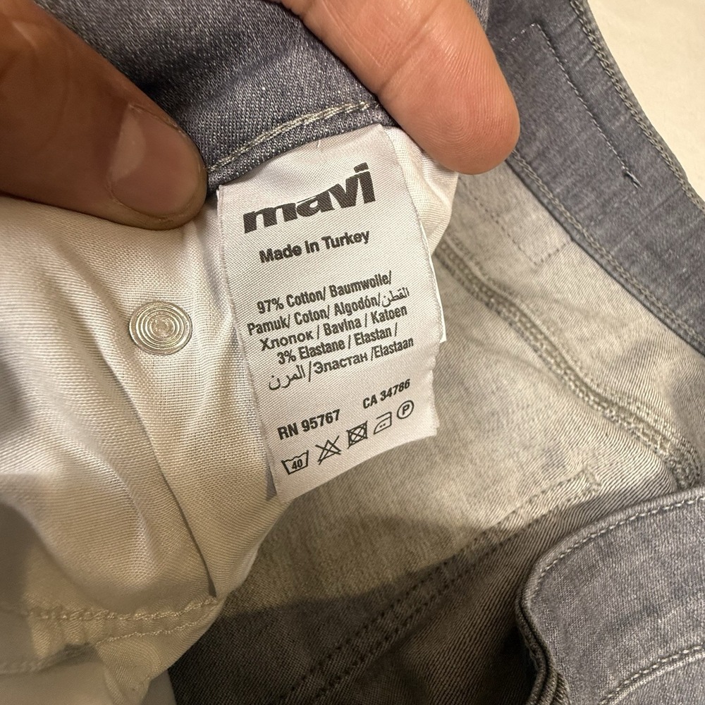 Mavi Steve Athletic Fit Jeans Mens 34x30 Gray Stretch Denim Straight Leg - Picture 6 of 11